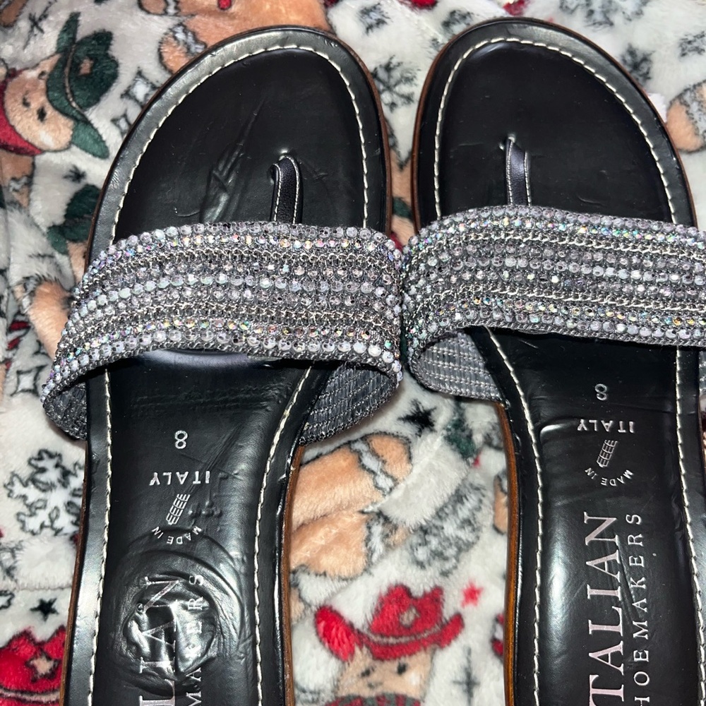 Italian Shoemakers Glittering Black Sandals